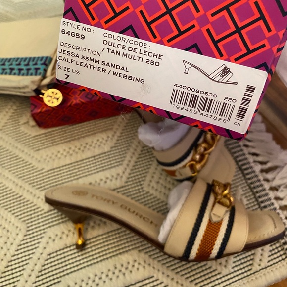 Tory Burch Jessa 55MM Calf Leather Sandals - Picture 9 of 9